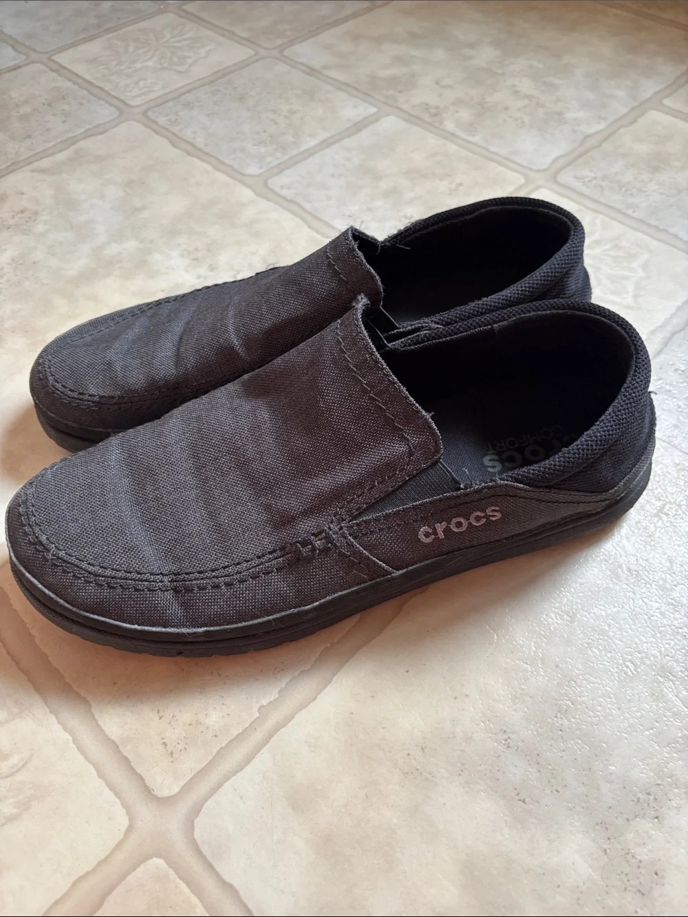 Crocs Black Santa Cruz Playa | Dual Comfort Slip On Loafers | Men's 11 #204835